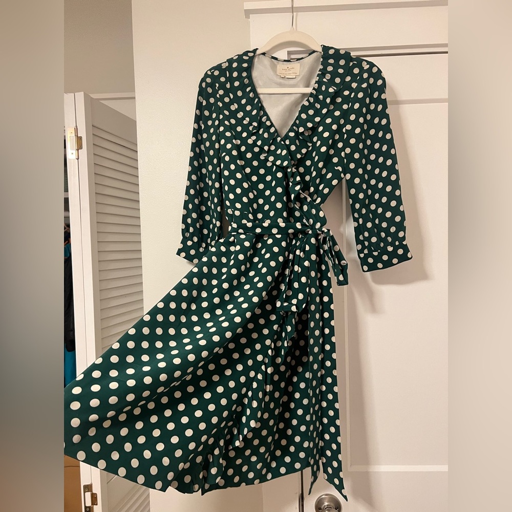 Kate spade wrap polka dot dress!!